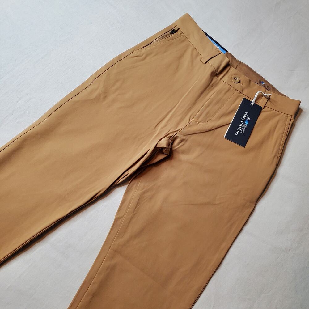 Vineyard Vines Boys Size 12 NWT Performance On-The-Go Pants Khaki 3P001152